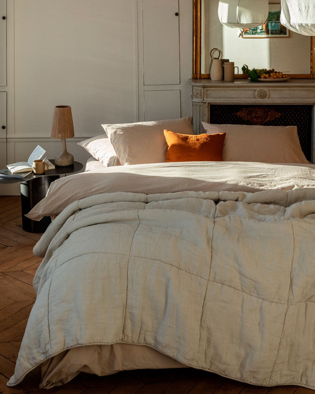 Merci - Pure washed linen quilt - Stone