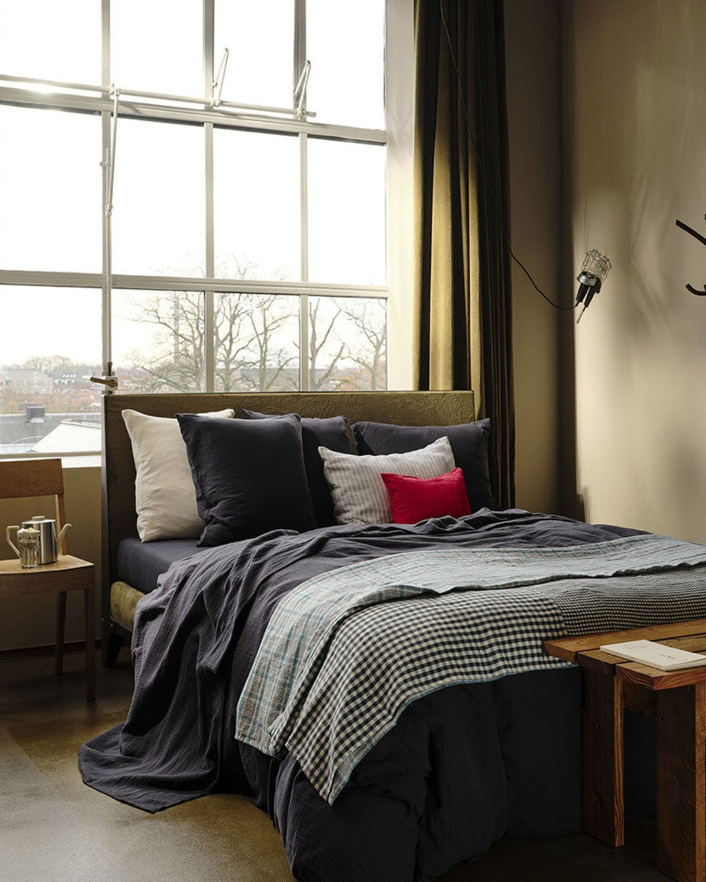 Merci - Housse De Couette En Gaze De Coton - Gris Fusain