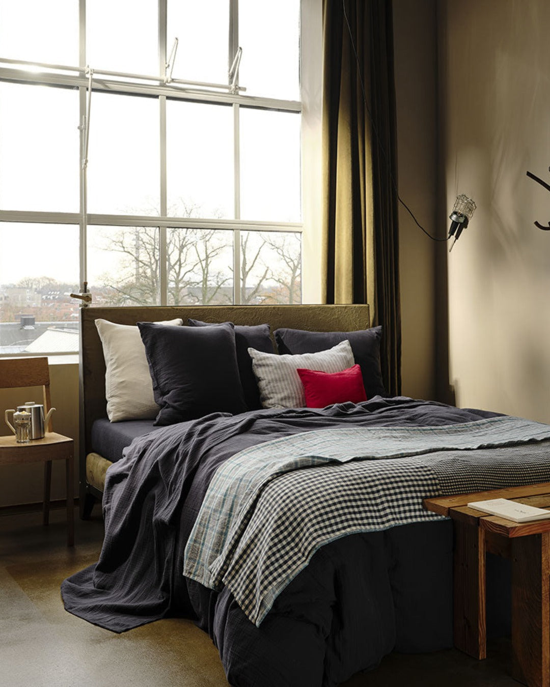 Merci - Cotton gauze duvet cover - Charcoal Grey