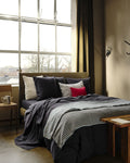 Parure en gaze de coton Gris fusain — lit complet