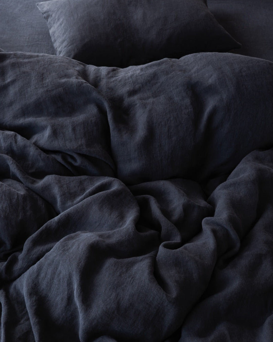 Merci - Washed linen duvet cover - Ink Blue
