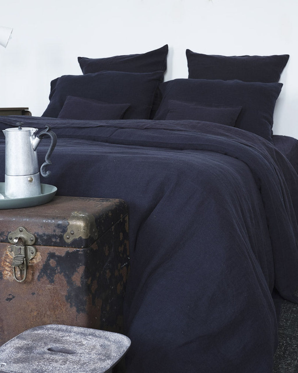 Merci - Washed linen duvet cover - Ink Blue