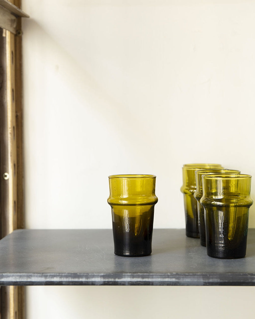 Household Hardware - Small Moroccan mouth-blown glass - Dark Green