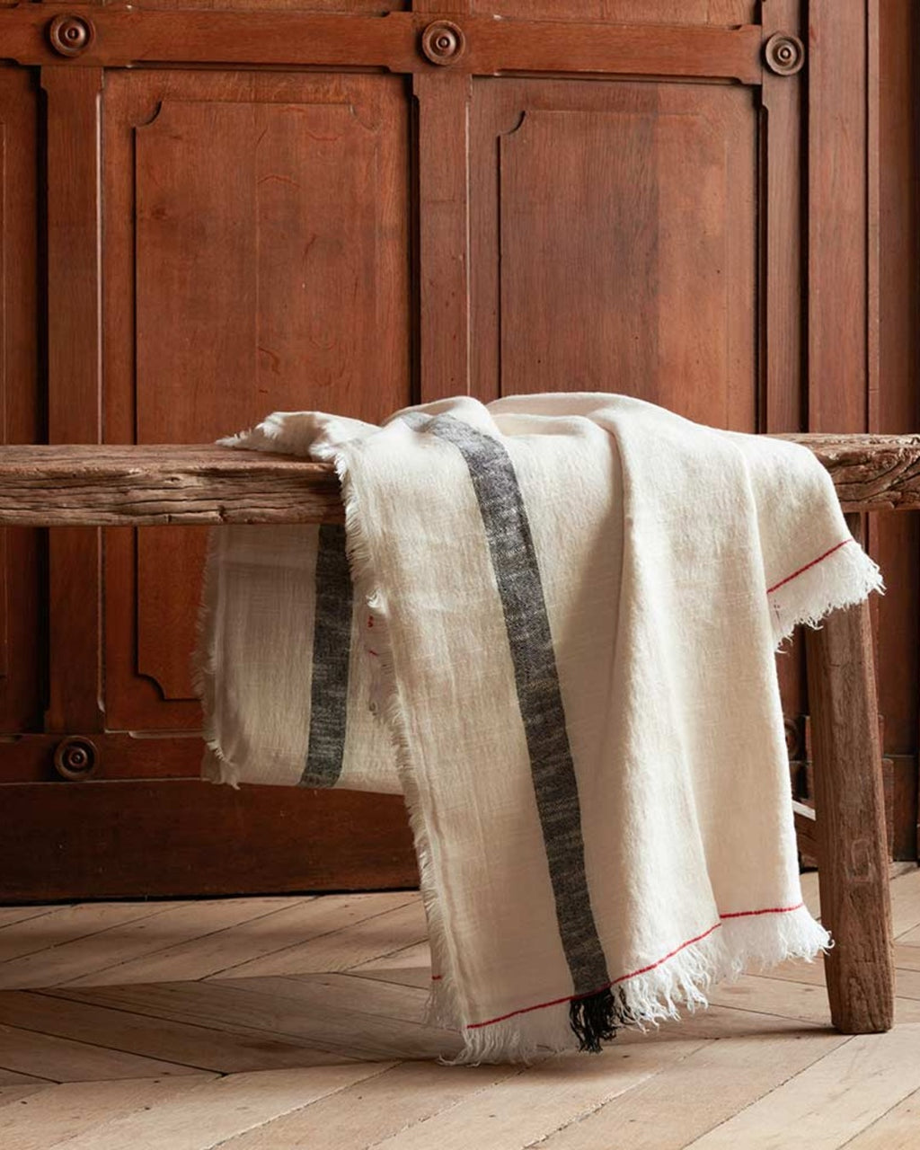 Merci - Pure washed linen plaid - Ecru