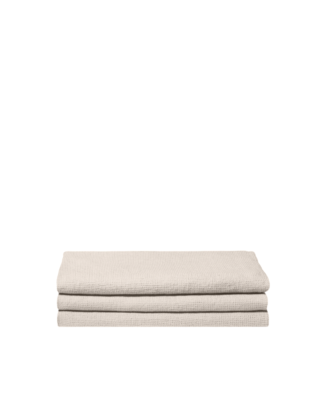 Serviette de bain Merci Paris en lin nid d'abeille couleur pierre, pliée et très absorbante