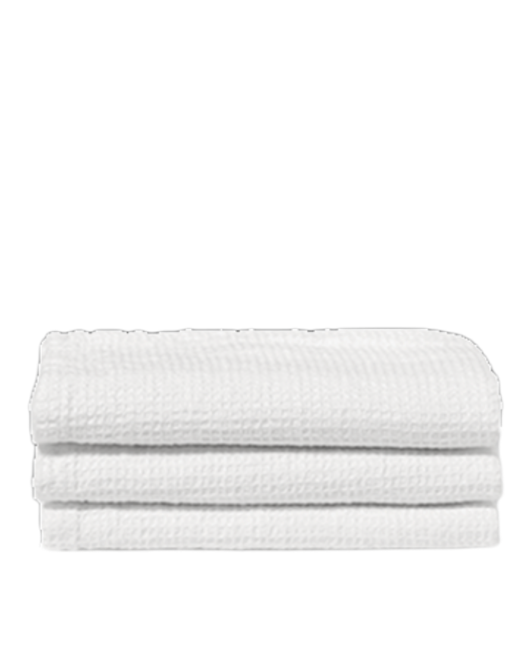 Serviette de bain invité Merci Paris en lin blanc optique avec tissage nid d'abeille absorbant et doux