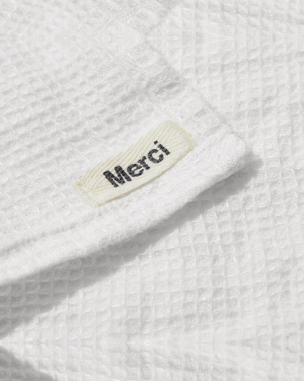 Merci - Serviette De Bain Invité En Lin Nid D'Abeille - Blanc Optique