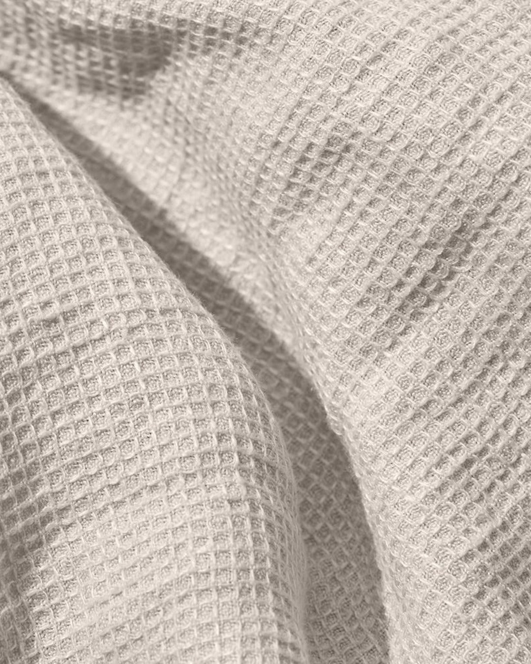 Merci - Serviette De Bain Invité En Lin Nid D'Abeille - Pierre