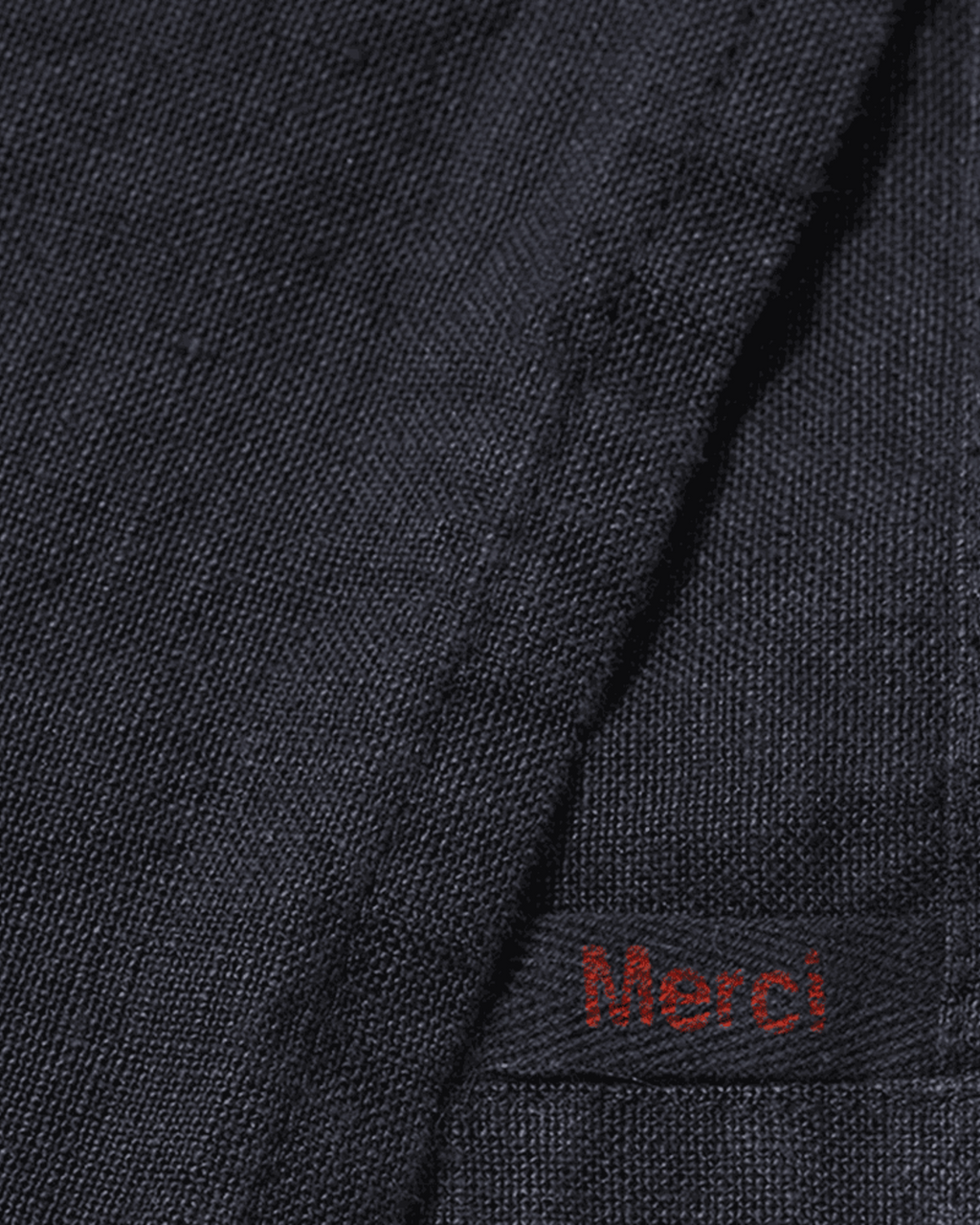 Merci - Set De Table En Lin Lavé - Bleu Encre