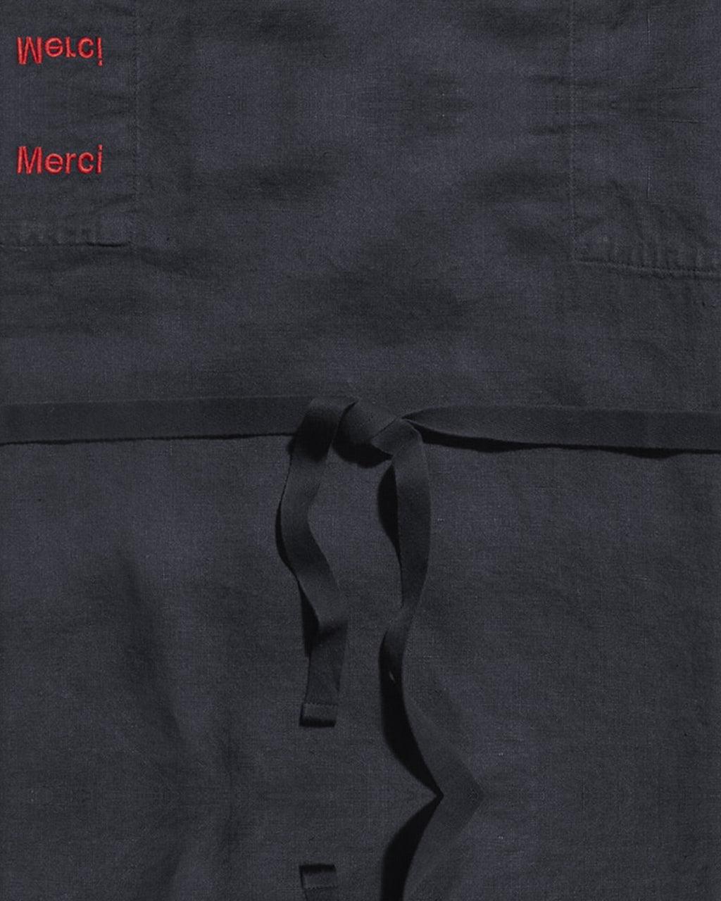 Merci - Tablier En Lin Lavé - Bleu Encre