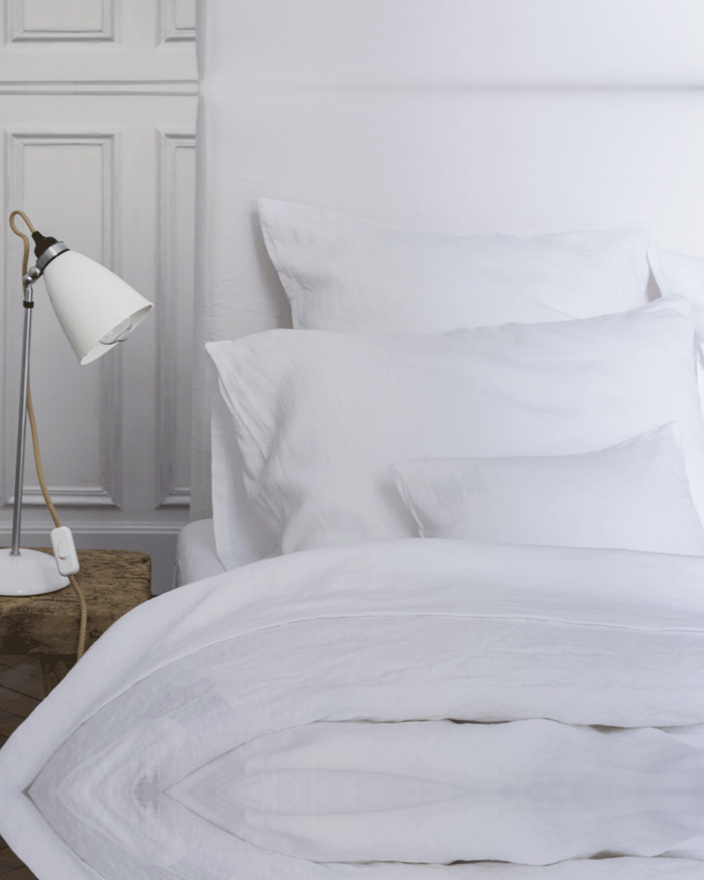 Merci - Washed linen pillowcase - Optical White