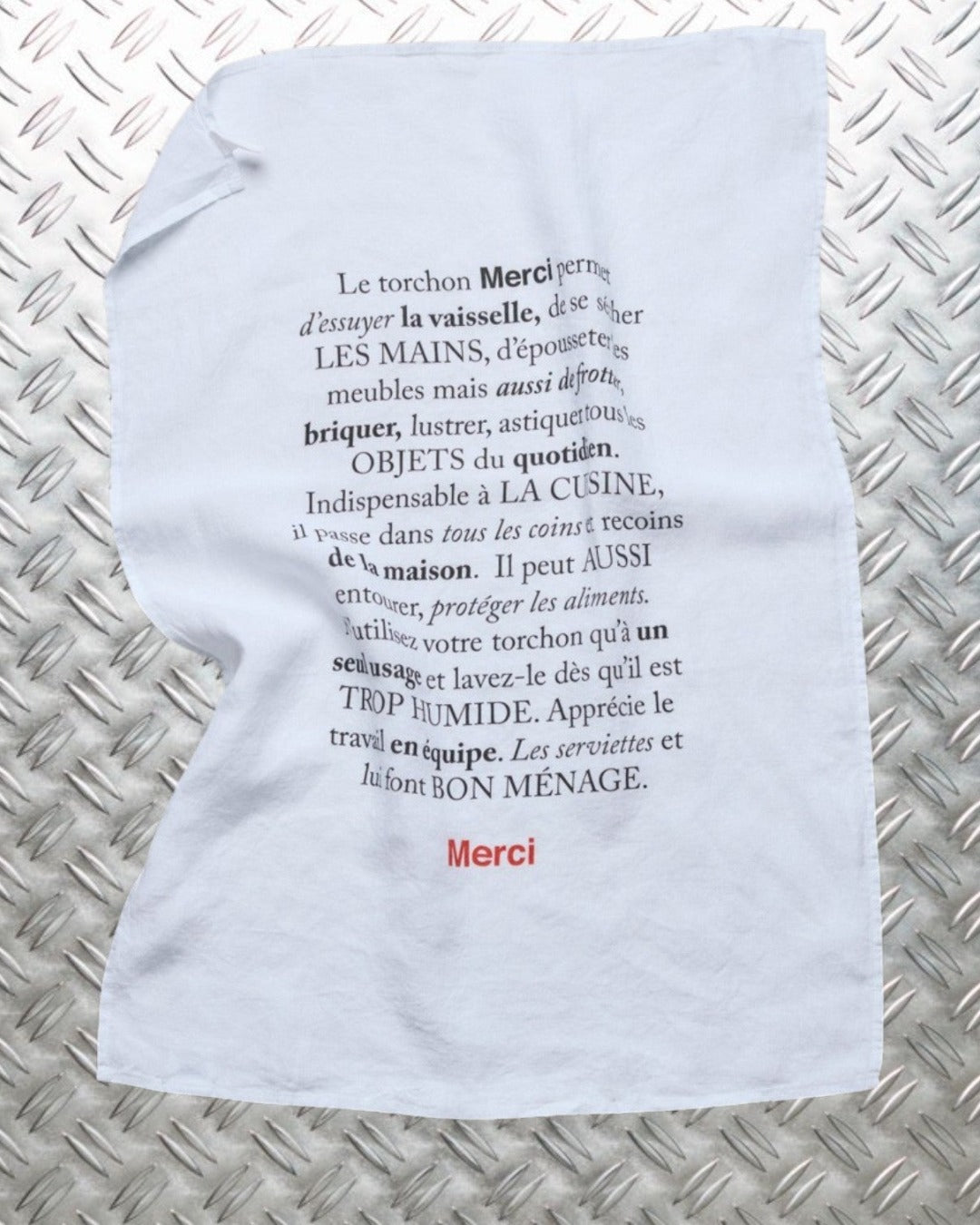 Merci - Washed linen tea towel