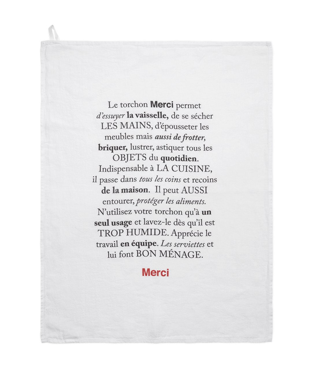 Merci - Washed linen tea towel