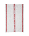 Merci - Washed linen tea towel - White and red
