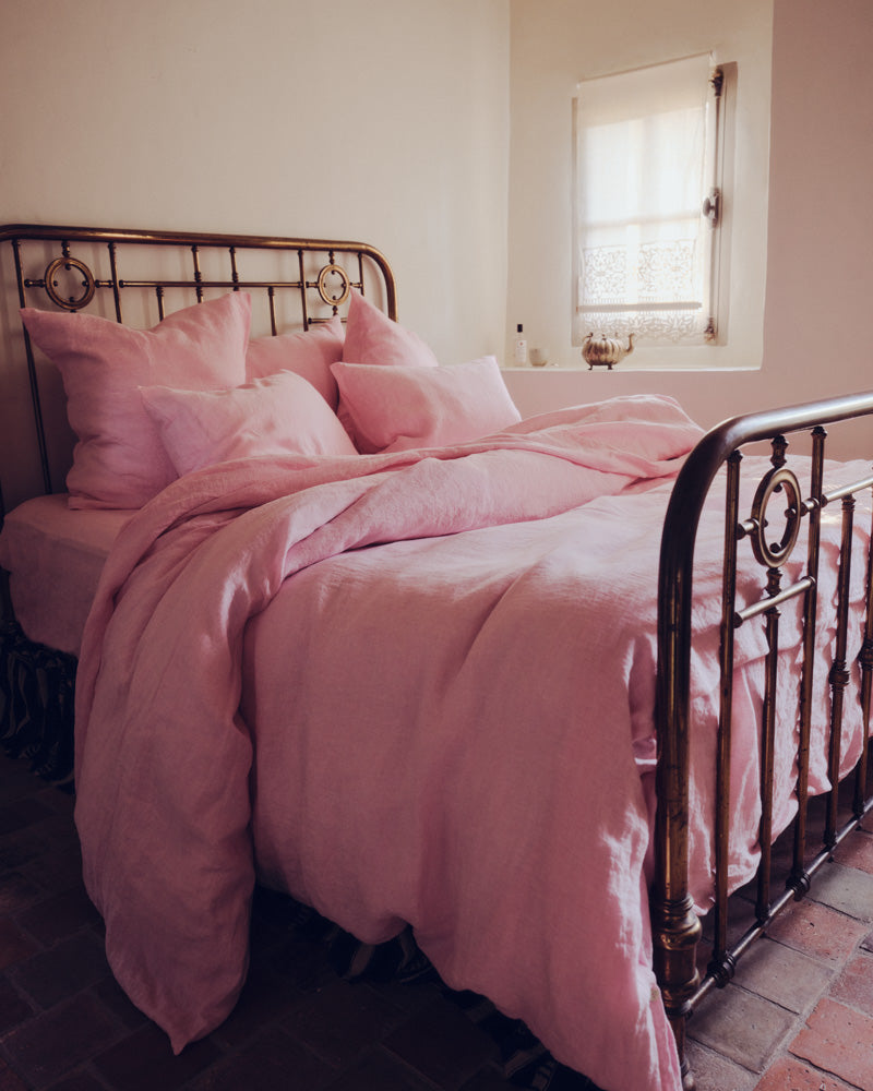 Merci - Washed linen duvet cover - Granita Pink