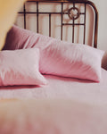 Merci - Rectangular cushion in washed linen - Granita Pink