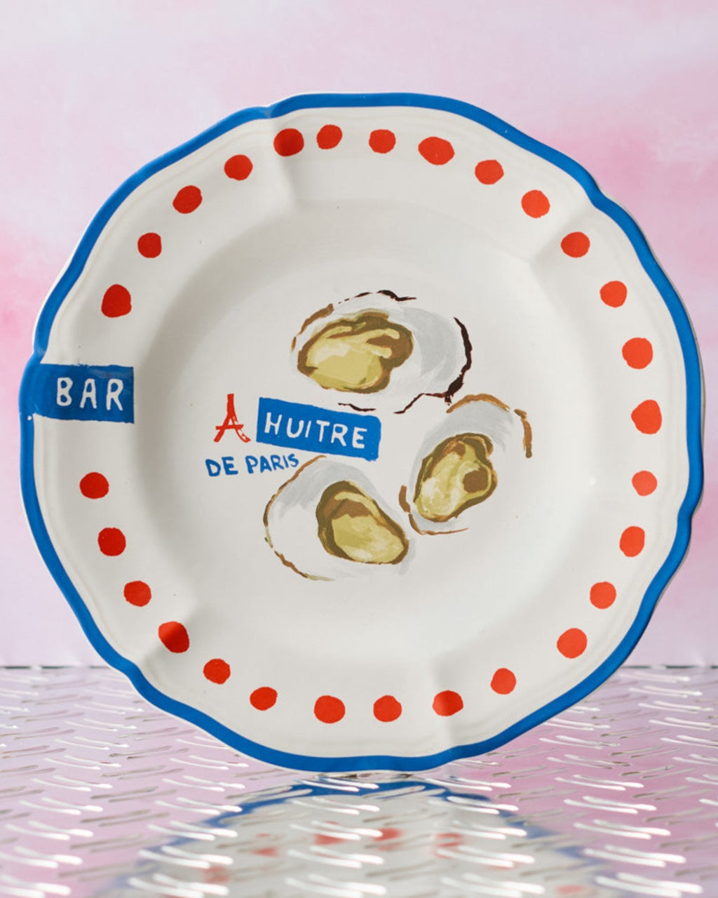 Merci - Assiette Plate En Faïence Huîtres