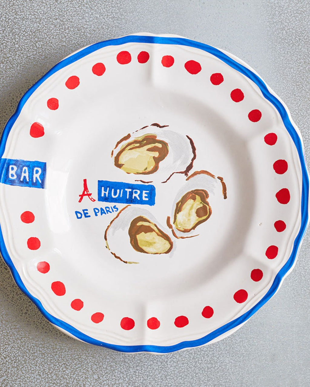 Merci - Assiette Plate En Faïence Huîtres