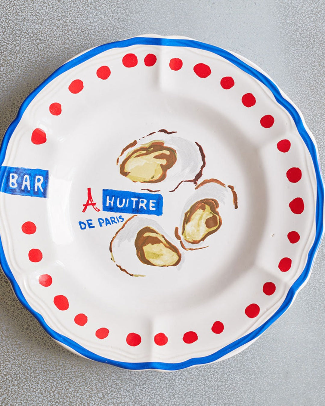 Merci - Assiette Plate En Faïence Huîtres