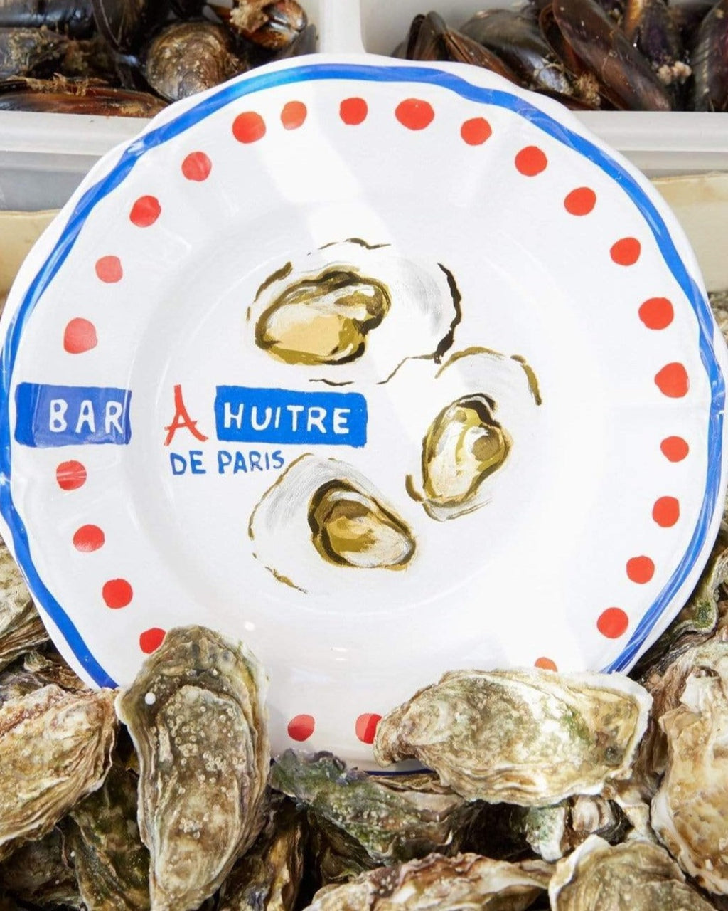 Merci - Assiette Plate En Faïence Huîtres