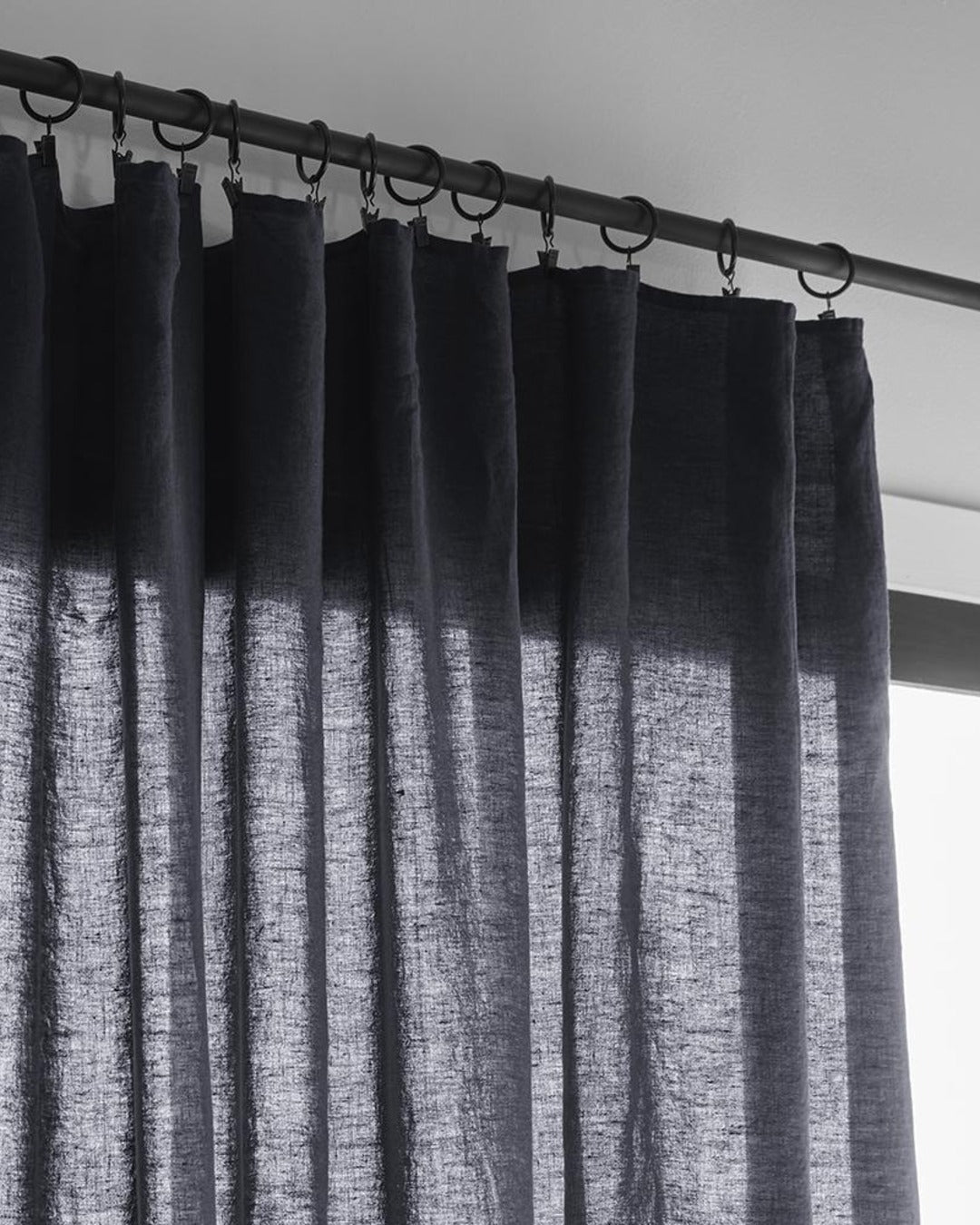 Merci - Washed linen curtain - Ink Blue