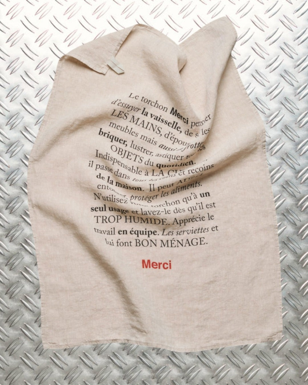 Washed linen tea towel - Natural