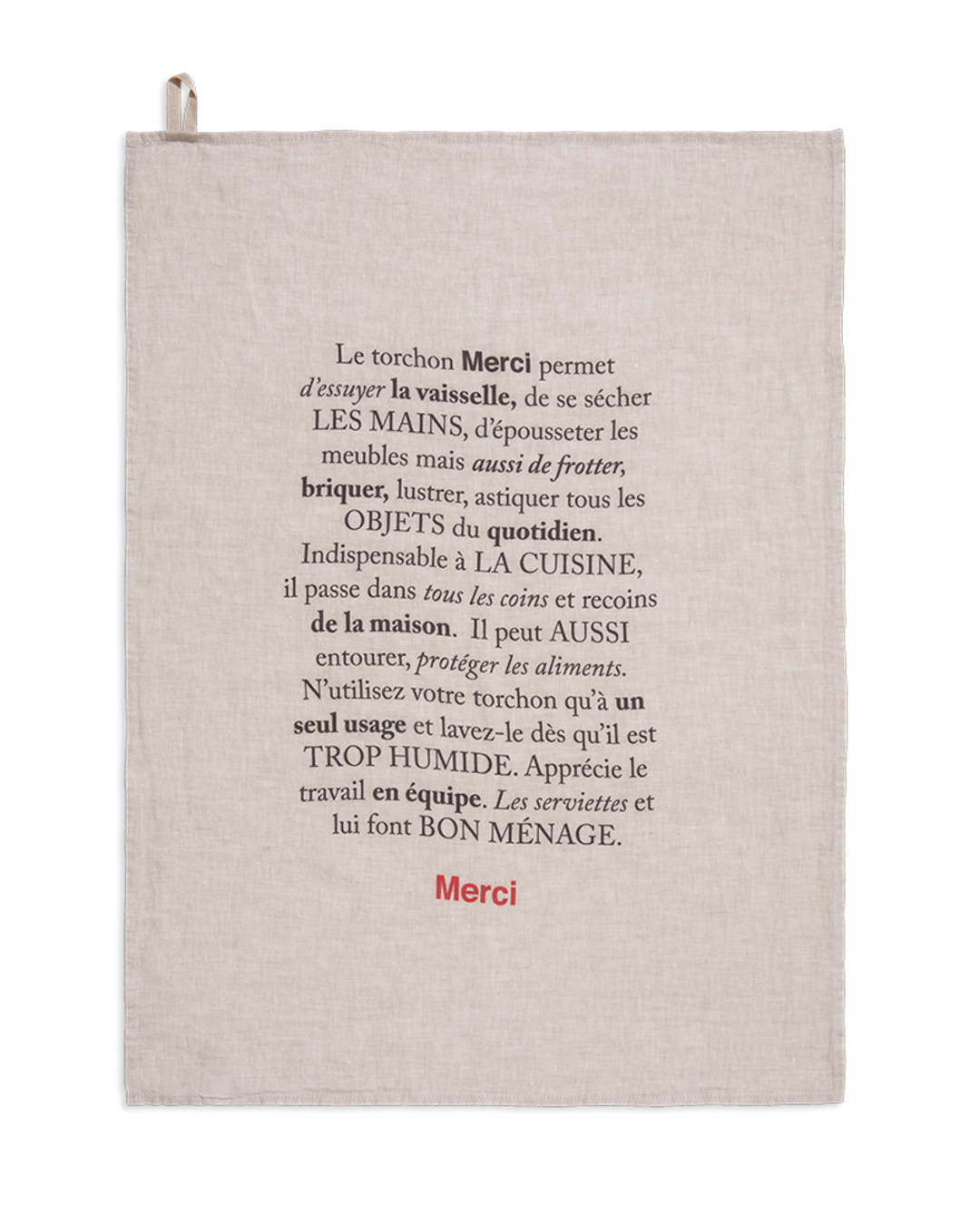 Washed linen tea towel - Natural