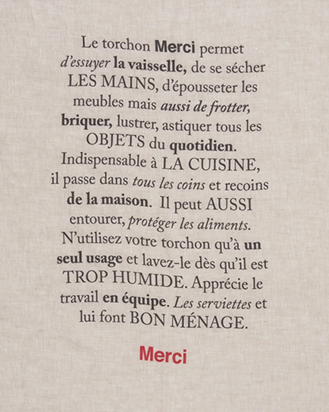 Torchon Merci - Naturel