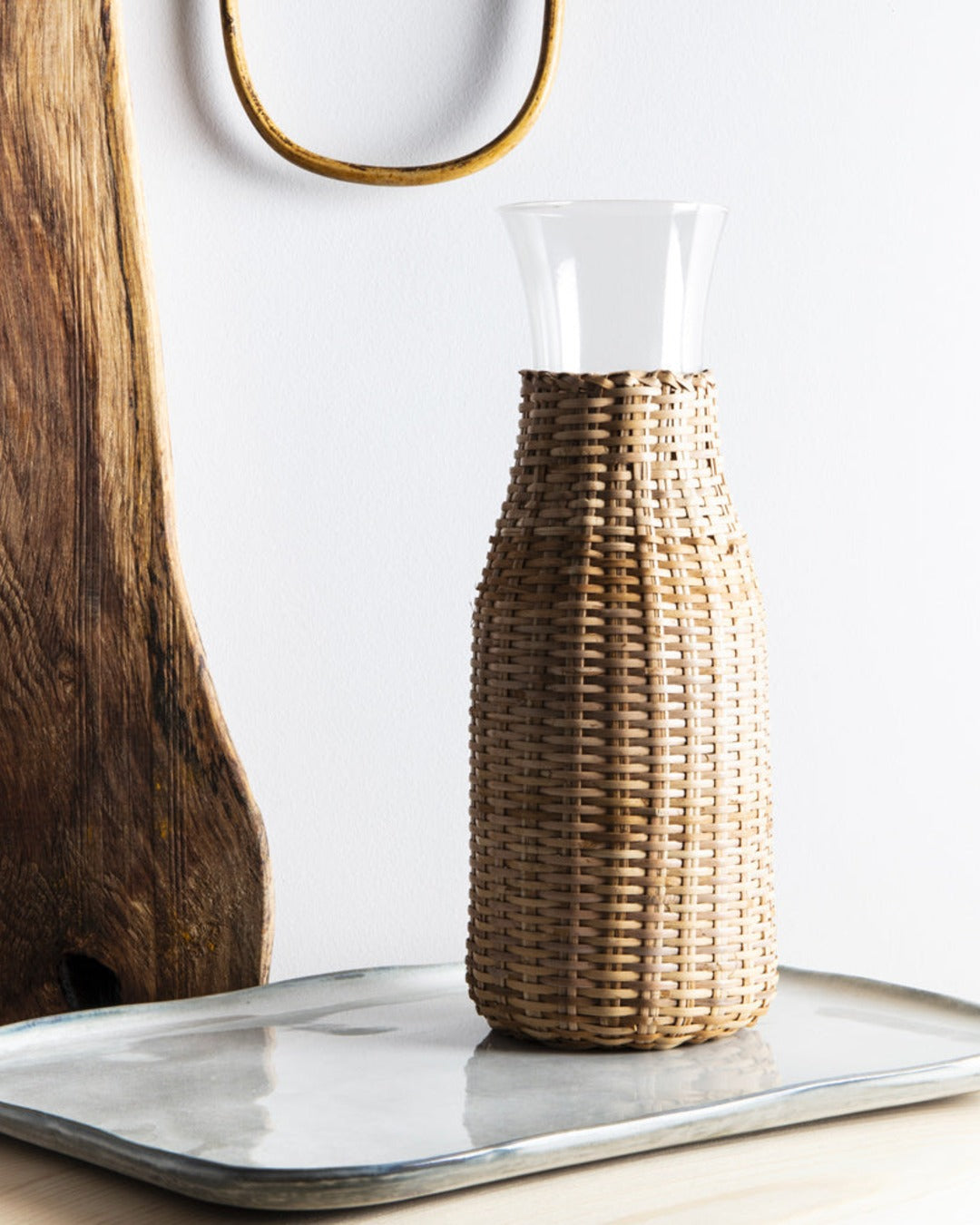 Manses Design - Carafe En Verre Et Rotin