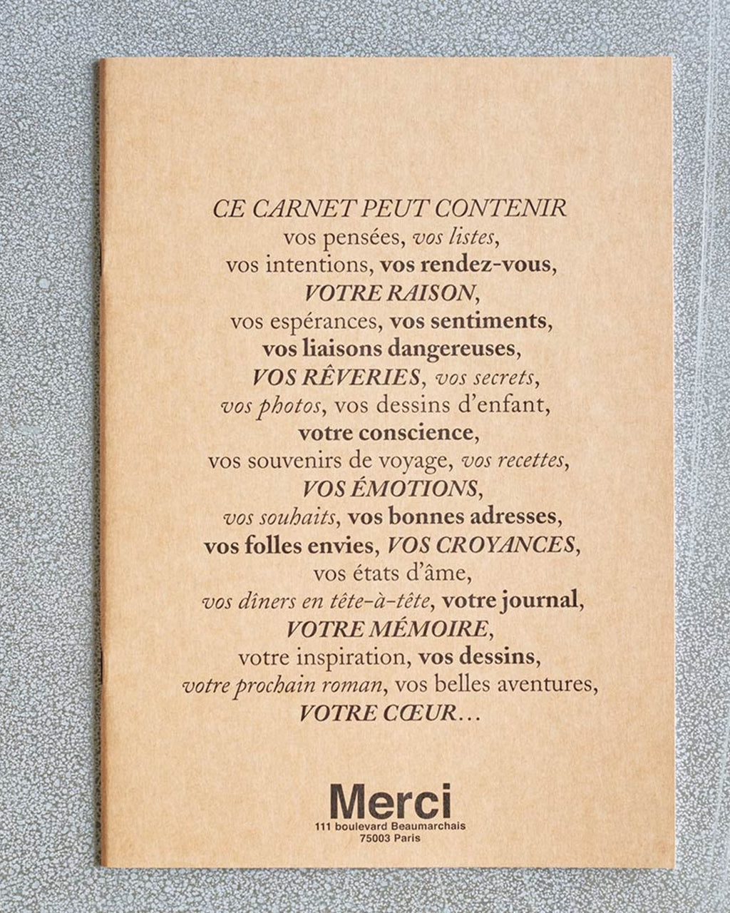 Merci x Marks - Notebook - Kraft