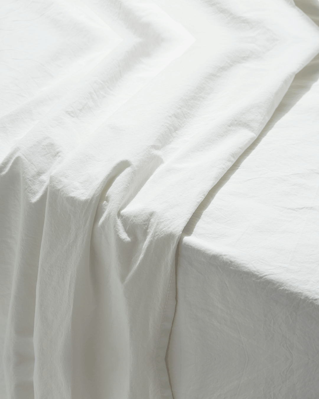 Merci - Cotton percale flat sheet - Chalk White