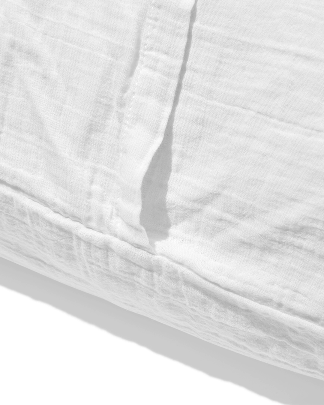 Merci - Coussin Rectangle En Gaze De Coton - Blanc De Meudon