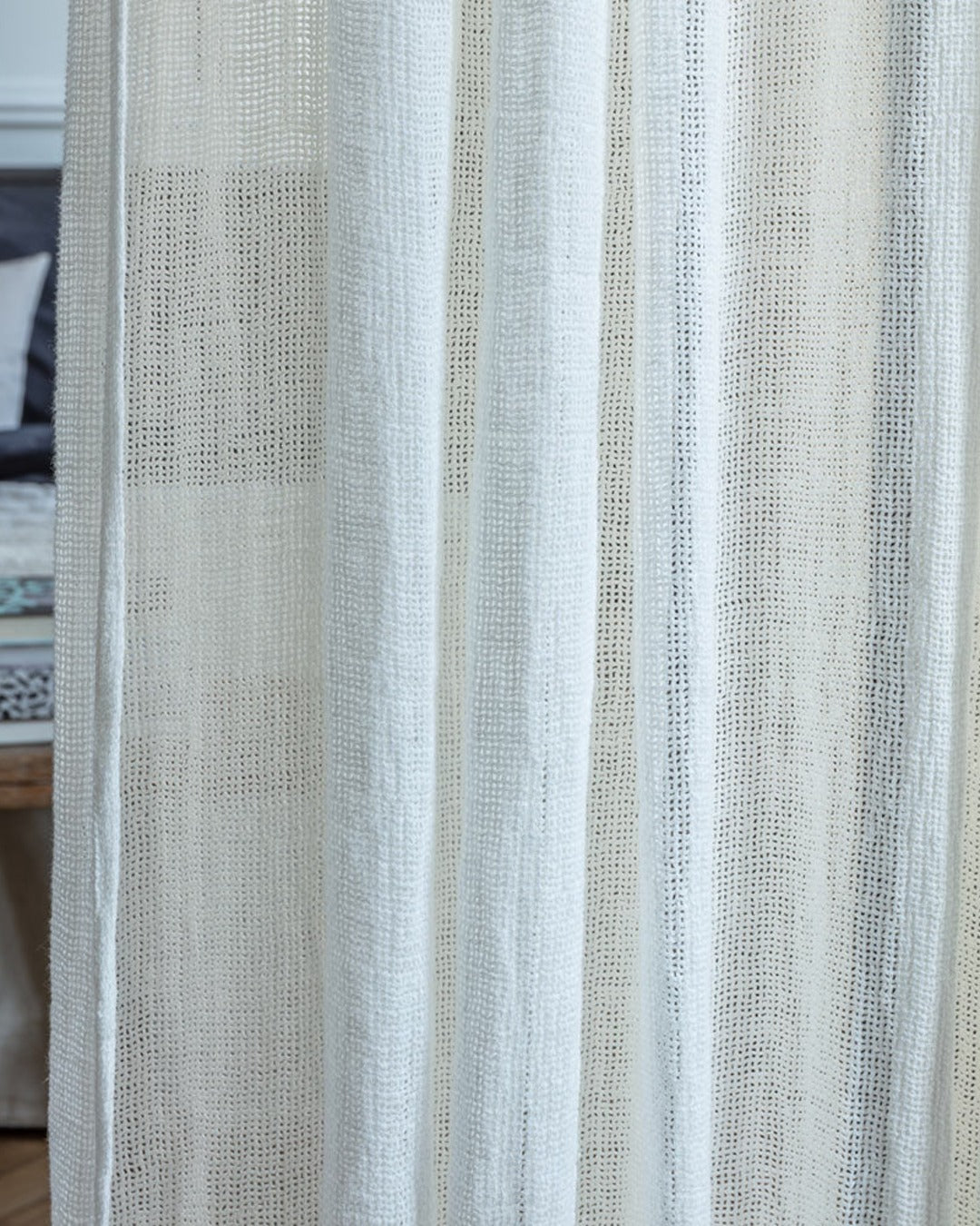 Merci - Voile Natté En Lin Lavé - Blanc Optique