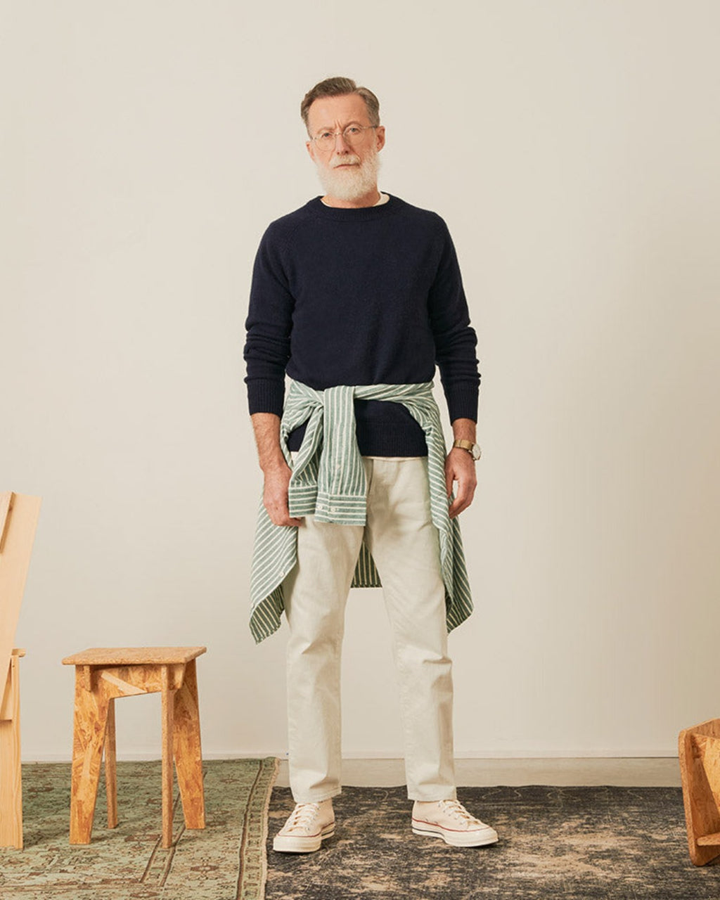 Merci - Boxy Cashmere Sweater - Navy Blue