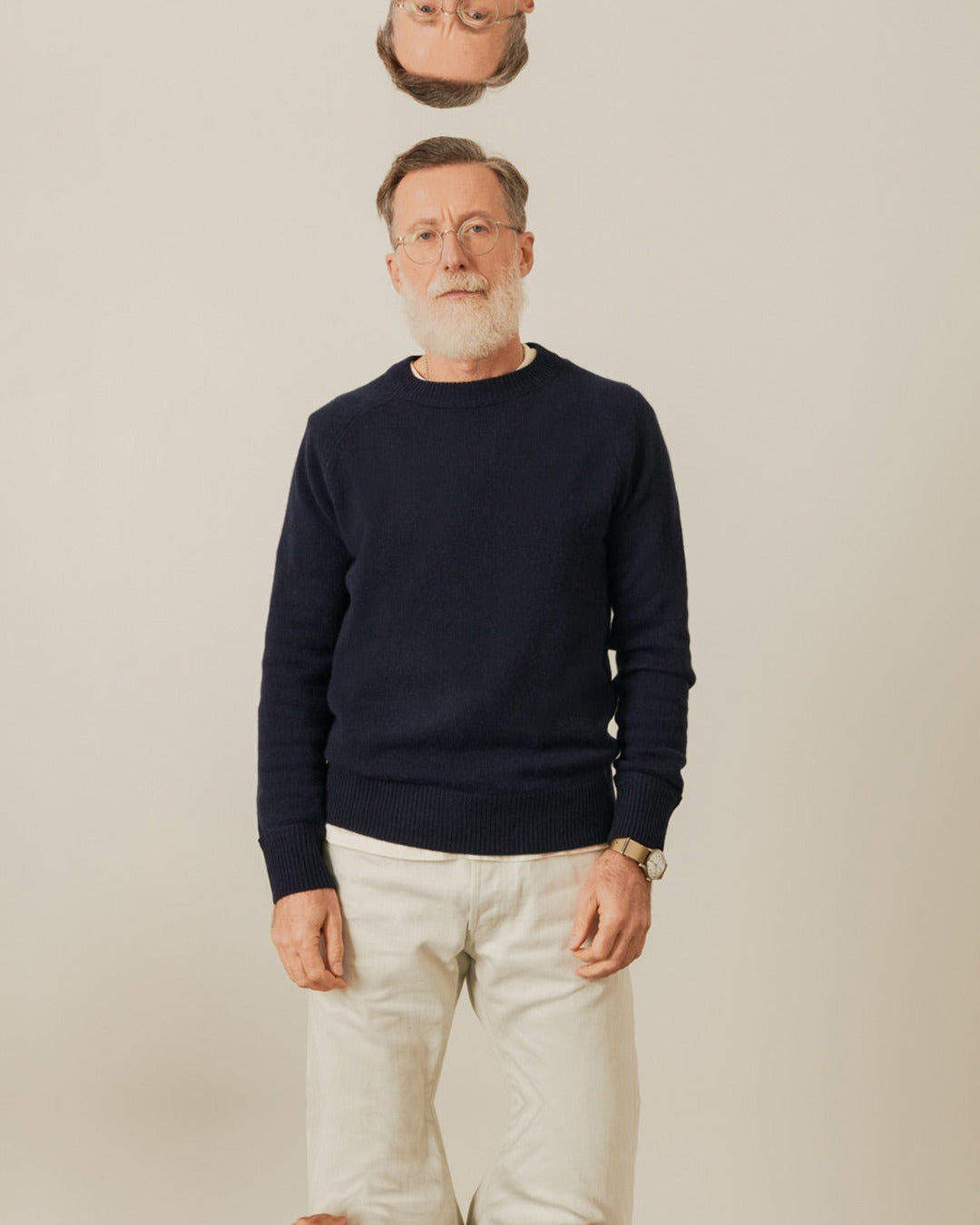 Merci - Boxy Cashmere Sweater - Navy Blue