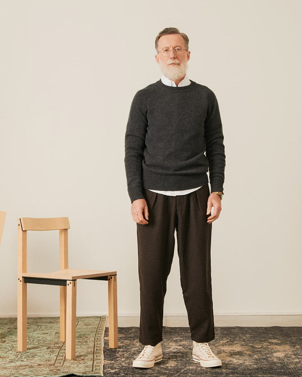 Merci - Boxy Cashmere Sweater - Charcoal