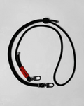 Cordon ajustable noir Merci Paris Topologie 6mm en polyester avec mousquetons pivotants pour accessoires urbains
