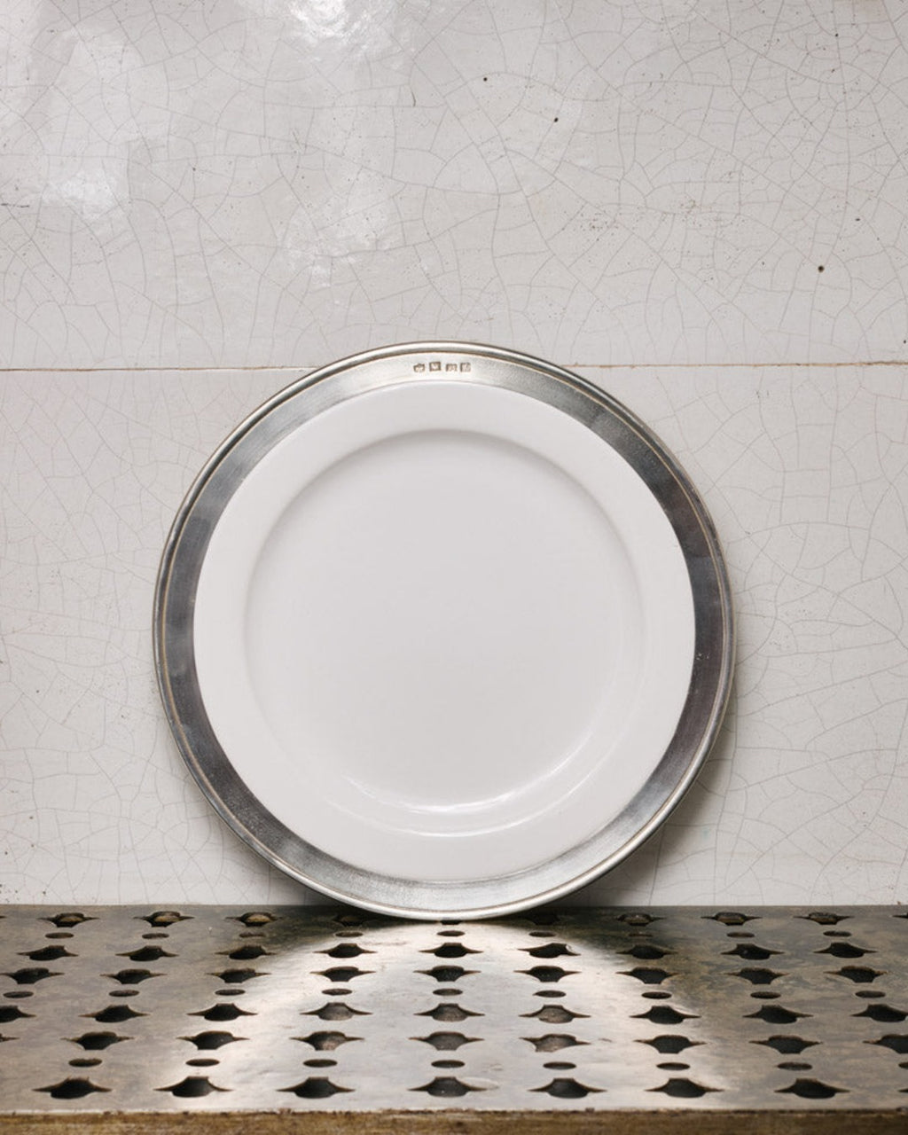 Cosi Tabellini - Ceramic and pewter dessert plate