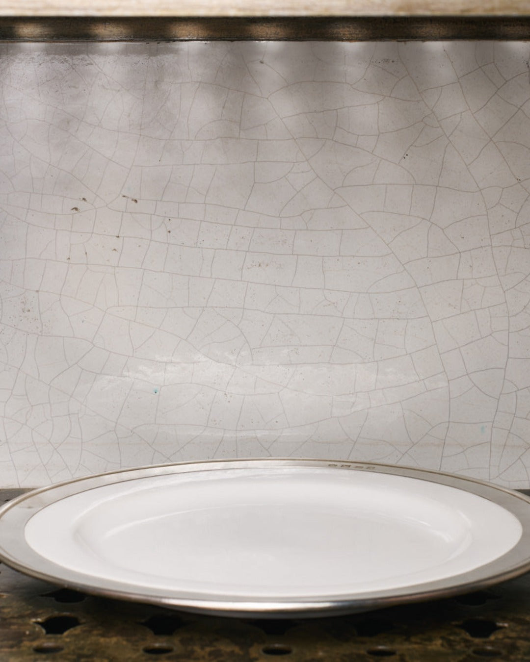 Cosi Tabellini - Ceramic and pewter dessert plate