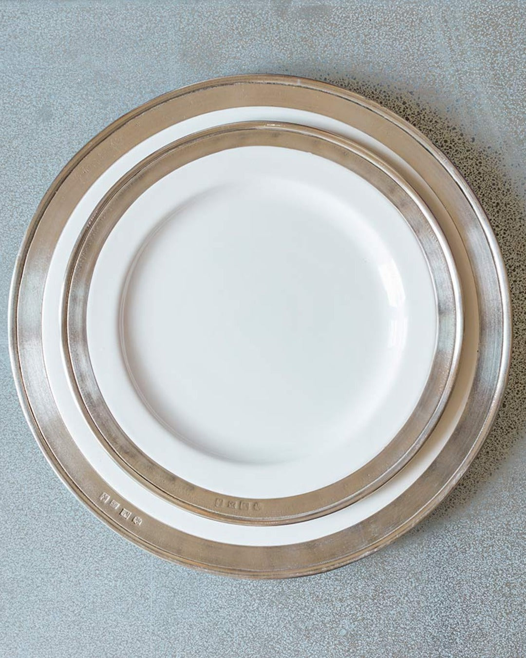 Cosi Tabellini - Ceramic and pewter dessert plate