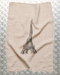 Serie Limitee Louise - Washed linen tea towel - Eiffel Tower