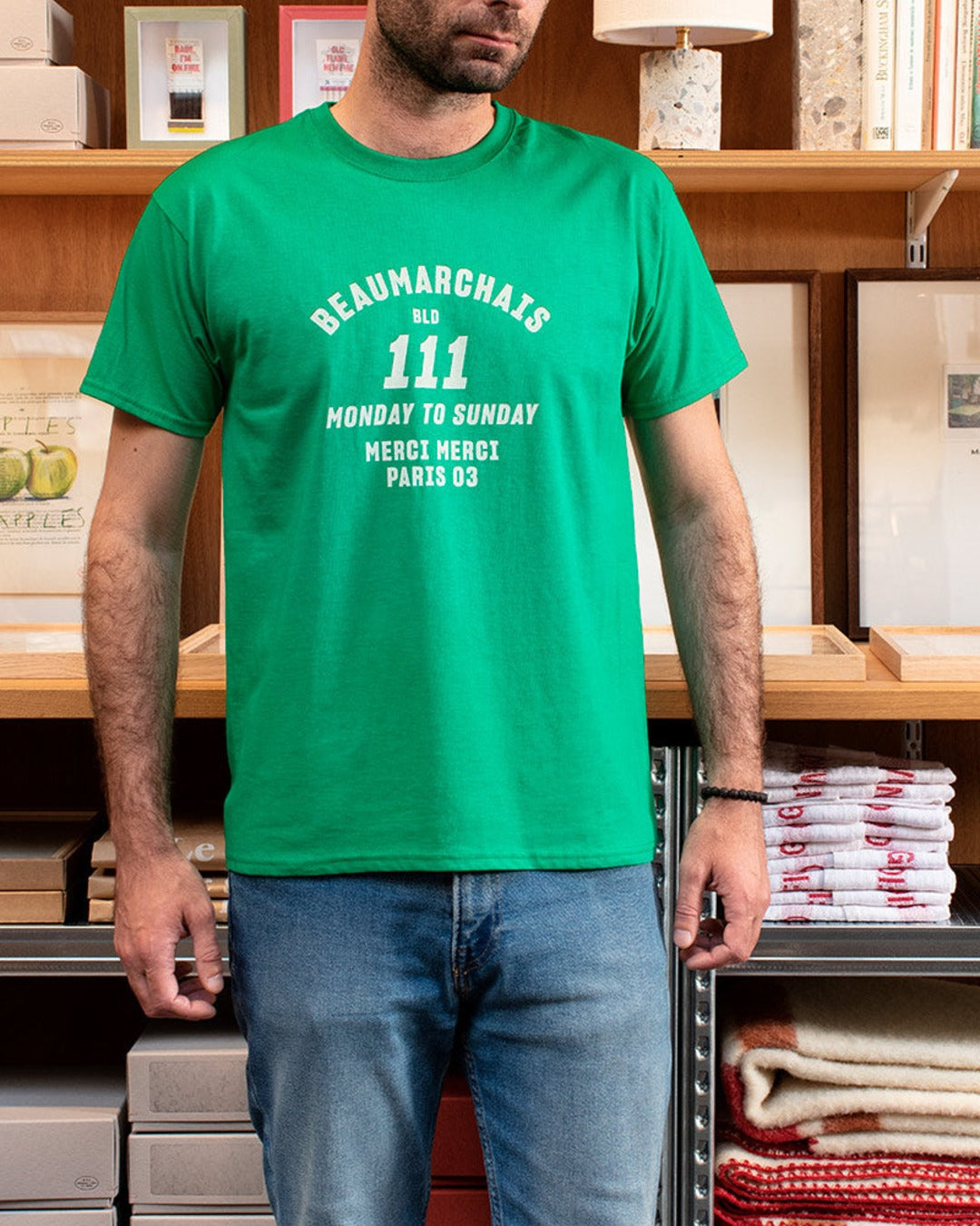 Merci - t-shirt - Beaumarchais Green