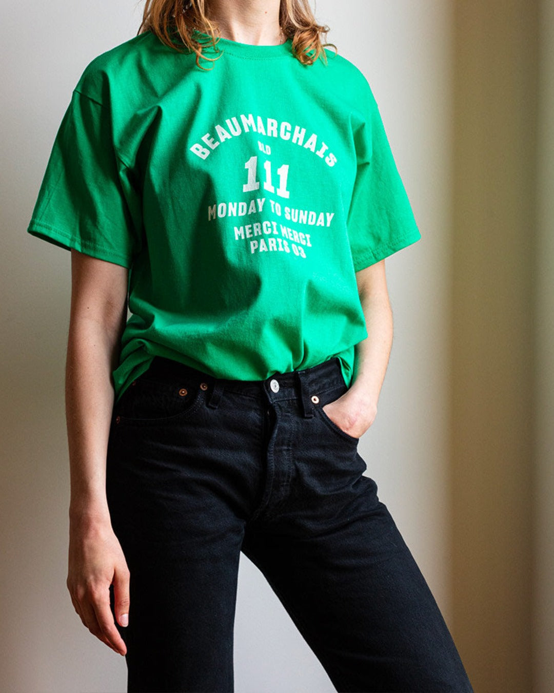 Merci - t-shirt - Beaumarchais Green