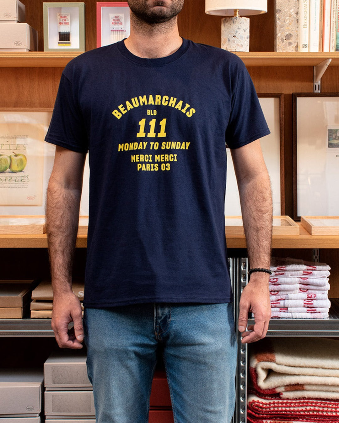 Merci - t-shirt - Beaumarchais Navy