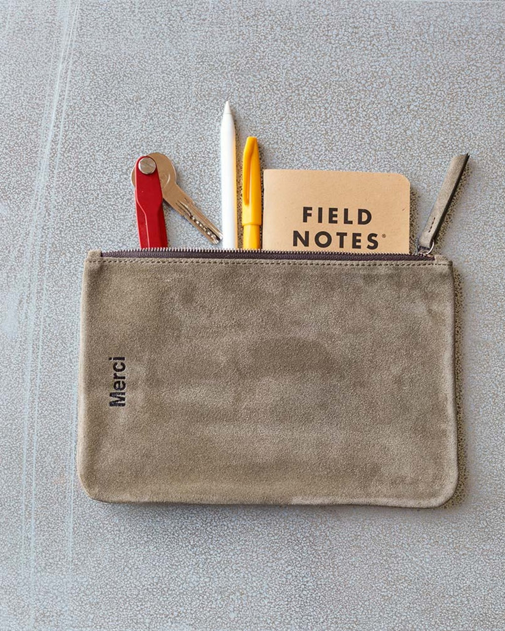 Merci - Pochette En Daim - Truffle