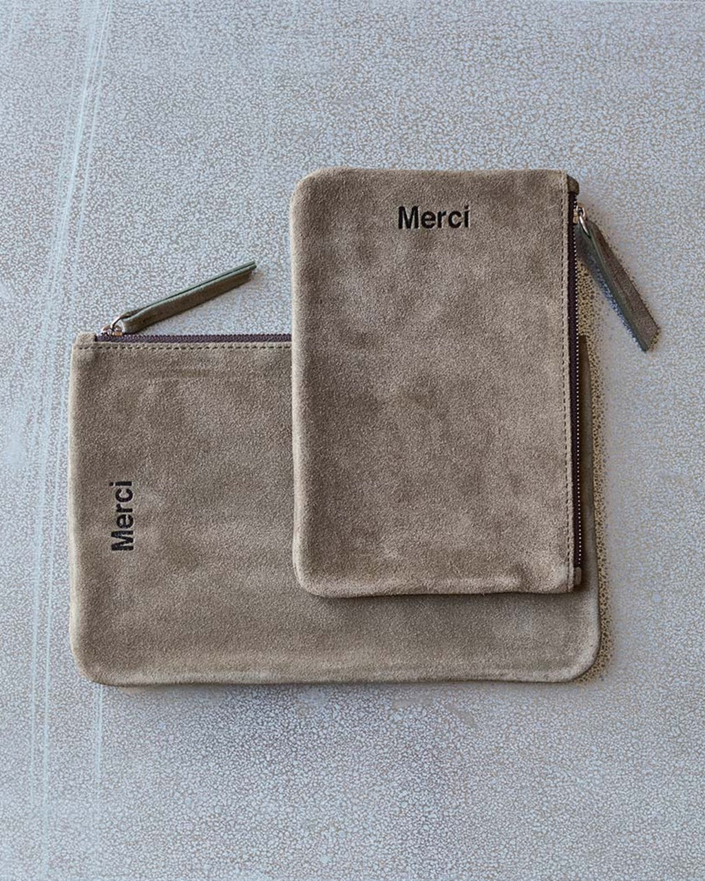 Merci - Pochette En Daim - Truffle