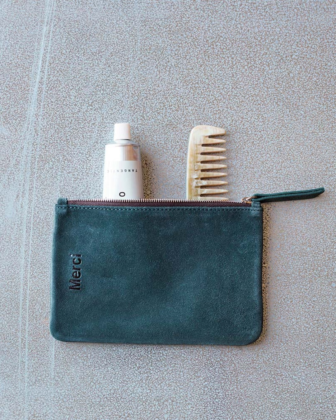 Merci - suede leather pouch - Bottle