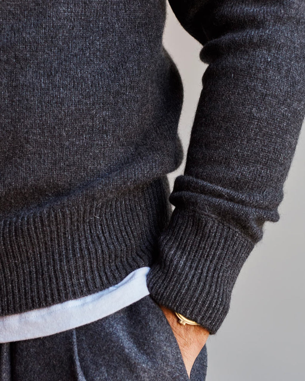Merci - cashmere Sweat Man jumper - Charcoal