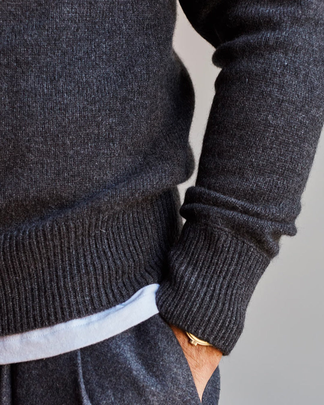 Merci - cashmere Sweat Man jumper - Charcoal