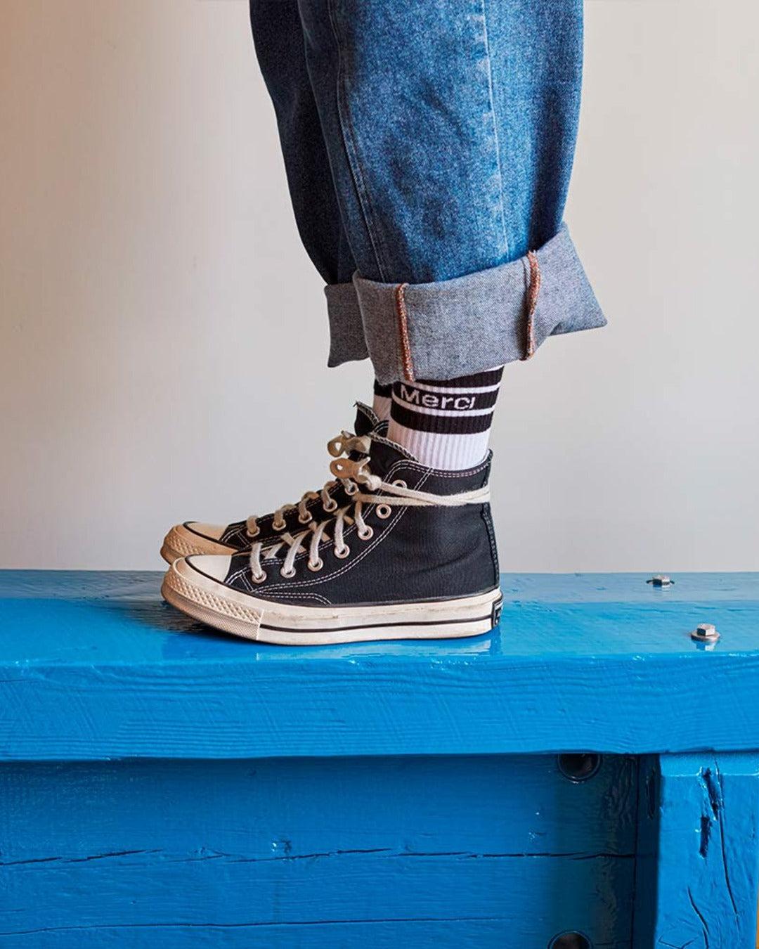 Merci - cotton socks - Black